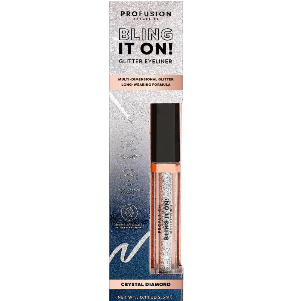 4 x Profusion Cosmetics Bling It On Liquid Glitter Eyeliner, Crystal Diamond